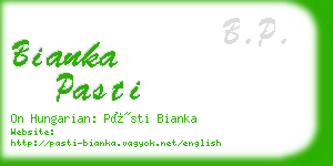 bianka pasti business card